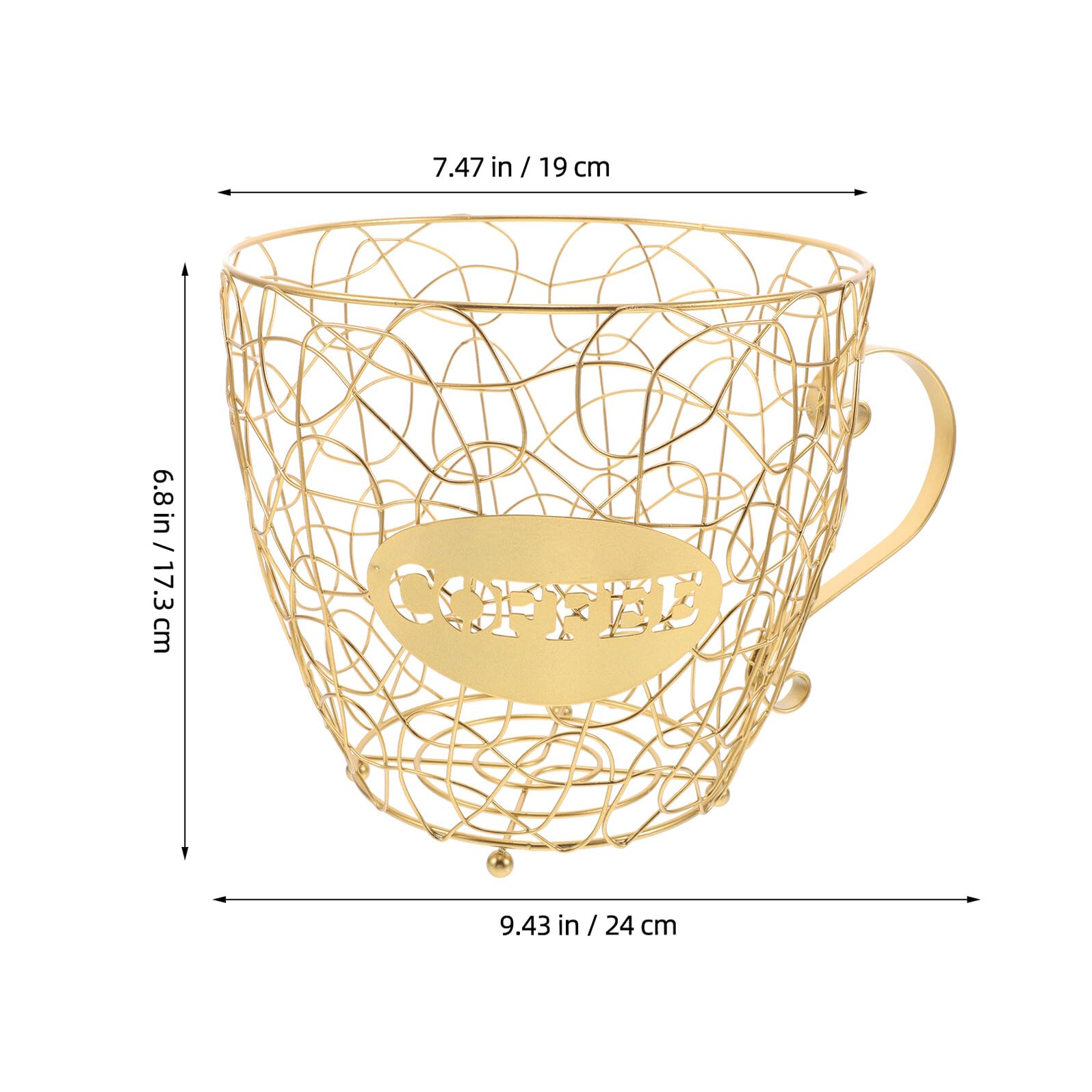 Porta Cialde di Caffè in Ferro Dorato a Forma di Coppa Elegante e Multifunzionale, Design Salvaspazio, Organizer per Cucina e Bancone Bar