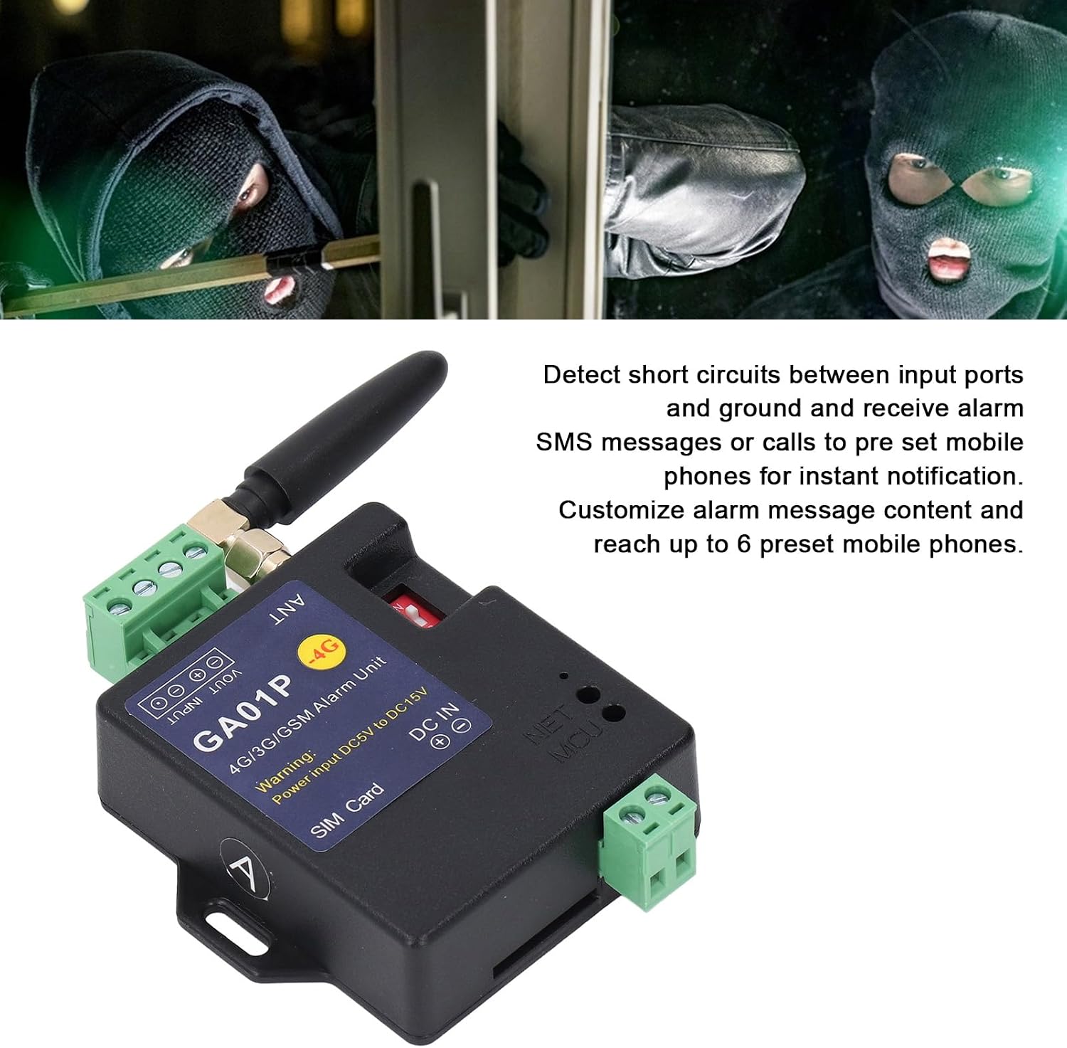 Sonew Power Failure Alarm, Power Outage Alarm, 4G Remote Power Outage Notification, Power Failure Alert, 1 Channel SMS Call Security Power Fail Alarm, for (US Version)