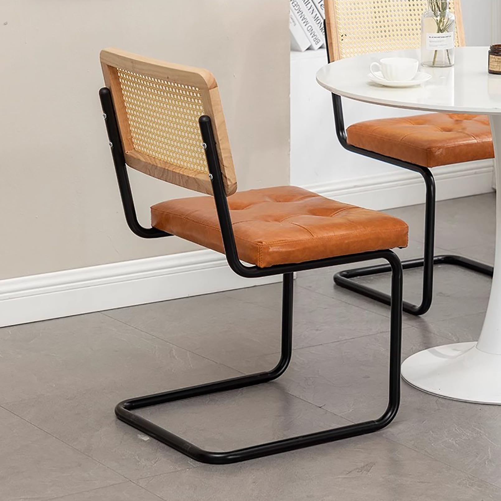 Amazon｜ラタンダイニングチェア 1脚、ラタン製背もたれ付き屋内