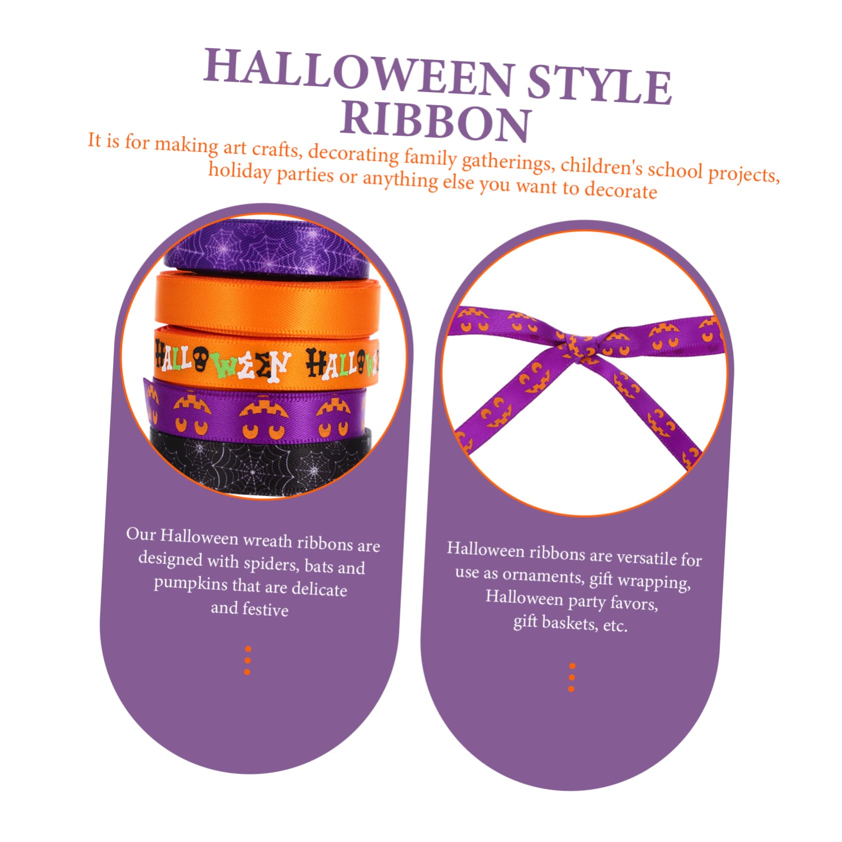 Lurrose 20rouleaux Ruban De Décoration Halloween Rubans Satinés Pour Diy Fête Et Artisanat