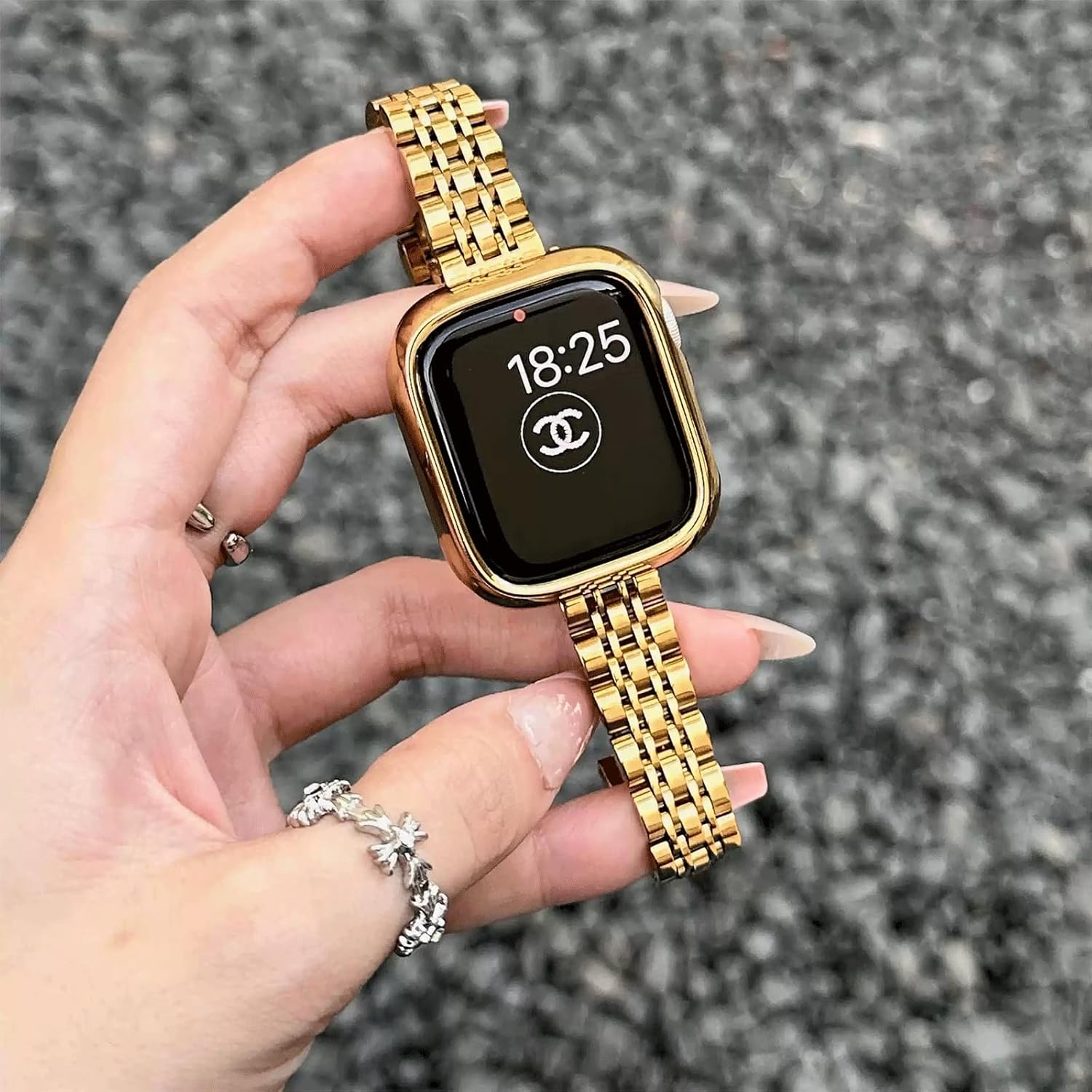 Slim Metal Band Compatible with Apple Watch Bands for Women, Series 11/10/9/8/7/6/5/4/3/2/1/SE, 42mm (S11/10),41/40/38mm Stainless Steel Bracelet, Gold & Silver/Gold - Image 9