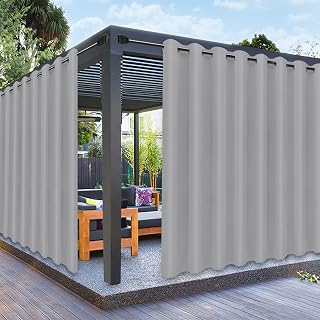 PureFit Outdoor Curtains for Patio Waterproof Weatherproof Outside Curtains