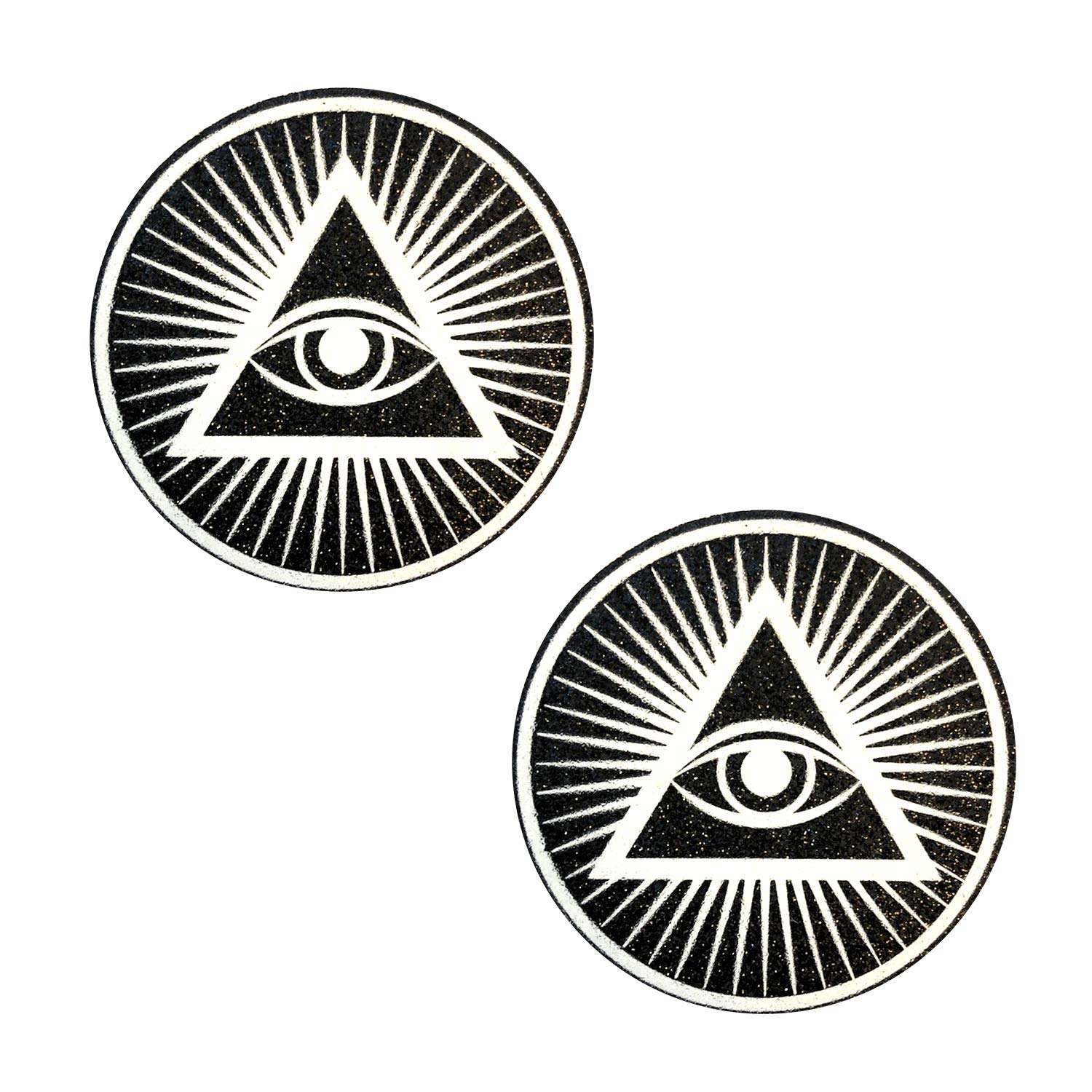 Neva Nude Iridescent Crystal Beamz Nipztix Pasties Nipple Covers for Festivals, Raves, Lingerie and More, Made in USA