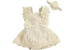 Baby Girl Photoshoot Props | Boho Lace Romper for Newborn Girls