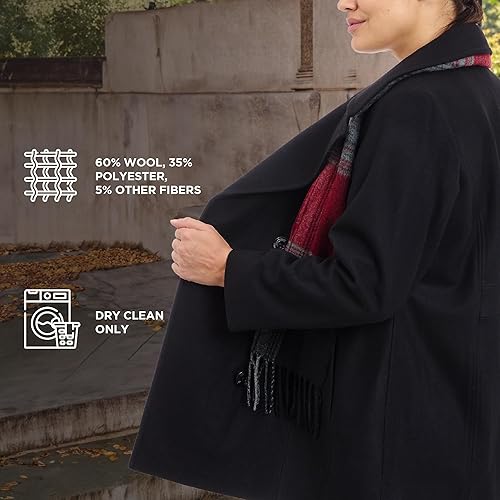 Miniatura 5 de LONDON FOG womens Plus-size Double Breasted Peacoat With Scarf