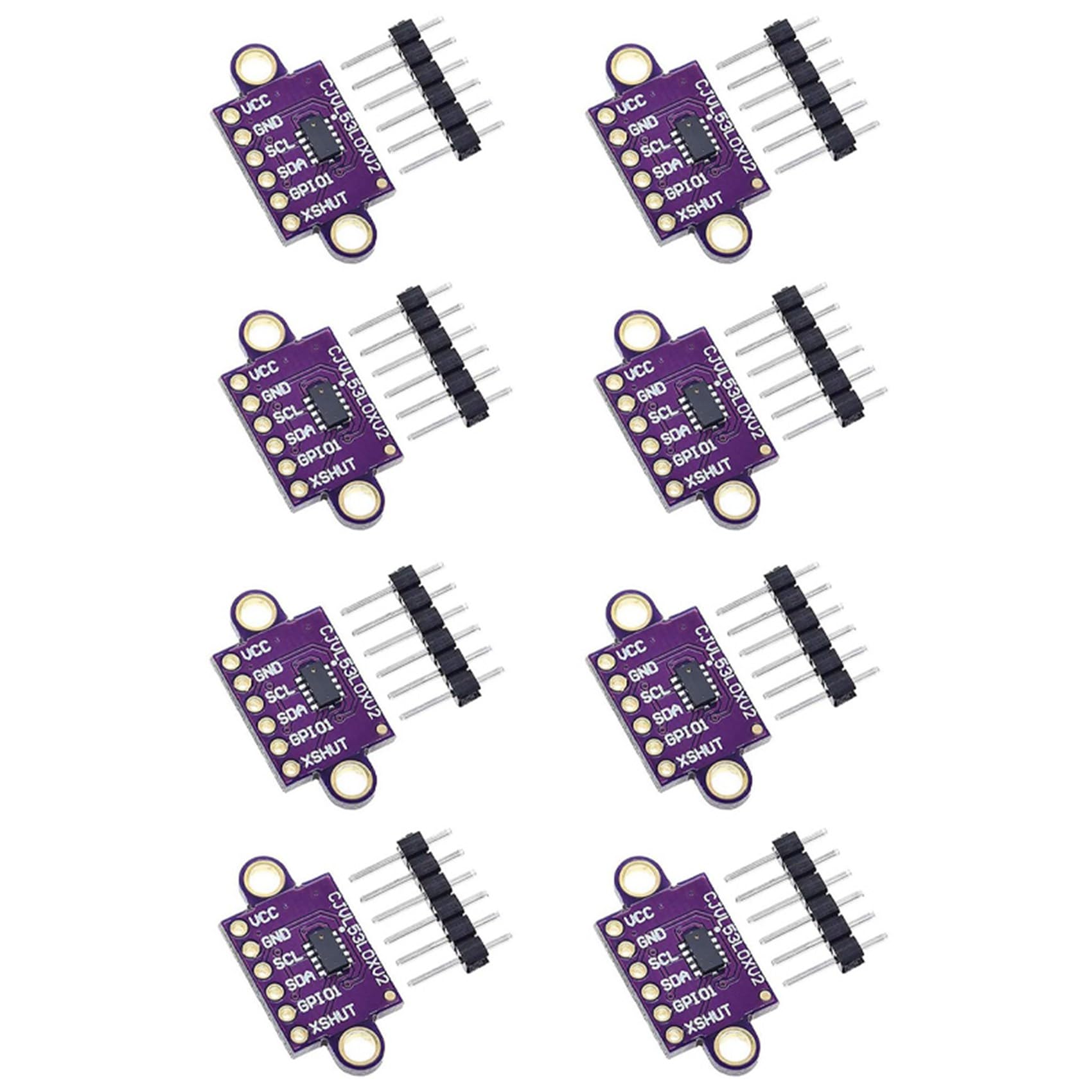 Jnchdghwa Purple & Black 8Pcs Time-Of-Flight Tof Ranging Sensor Breakout 940Nm -Vl53l0xv2 Distance Module Iic