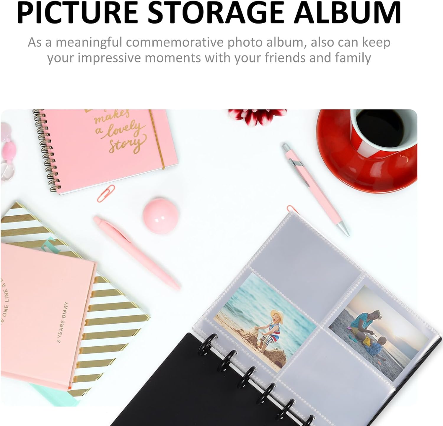 Xmas Simple Photo Album Black PVC for Birthday Journey Record