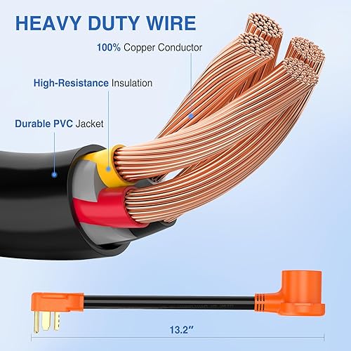 Miniatura 265 de Nilight Cable adaptador de cargador EV de 50 amperios a 50 amperios de 4 clavijas de cobre puro 250 V para soldador, conversión de enchufe Enchufe