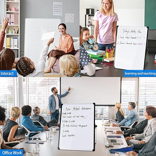 Miniatura 6 de Pizarra de borrado en seco, pizarra de borrado en seco de 16 x 12 pulgadas con soporte y 15 accesorios, pizarra blanca de borrado en seco para