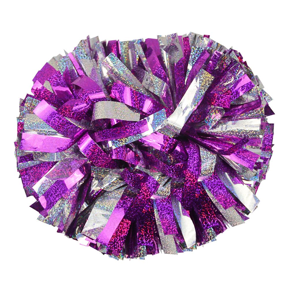 Hooshing 4PCS Cheerleading Pom Poms with Baton Handle for Team Spirit Sports Dance Cheering Kids Adults