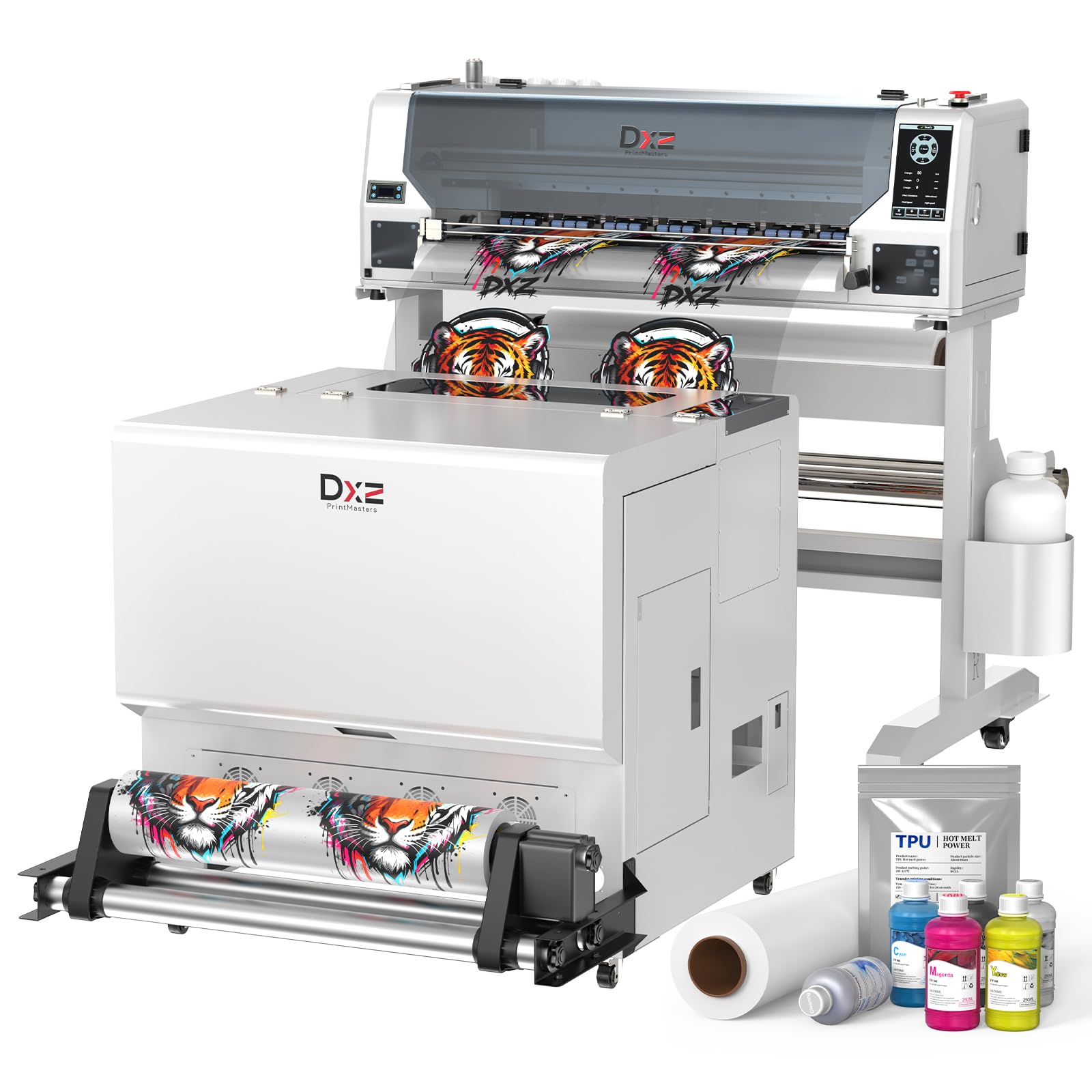 DXZ 24 Inch A1 DTF Printer with Shaker Oven, Dual i3200 Printheads, 5X Faster High-Speed DTF Transfer Machine, White Ink Circulation, Auto Cleaning for T-Shirt &amp; Apparel Printing