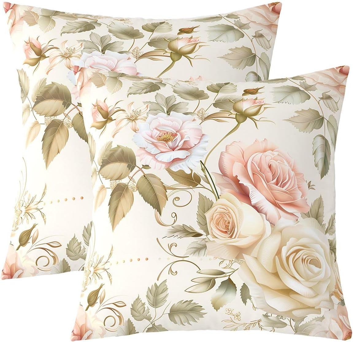 Erosebridal Lotus Set of 2 Throw Pillow Cover 22x22 Stained Glass Cushion Cover Flowing Light Modern Art Flowers Cushion Case Geometric Floral Purple Blue Decorative Pillowcase