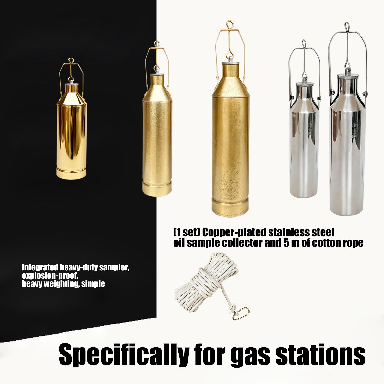 Échantillonneur d ' huile de cuivre industriel Échantillonnage sûr dans les réservoirs étanche des dépôts pour les produits chimiques pétroliers Échantillonneur de de sédiments