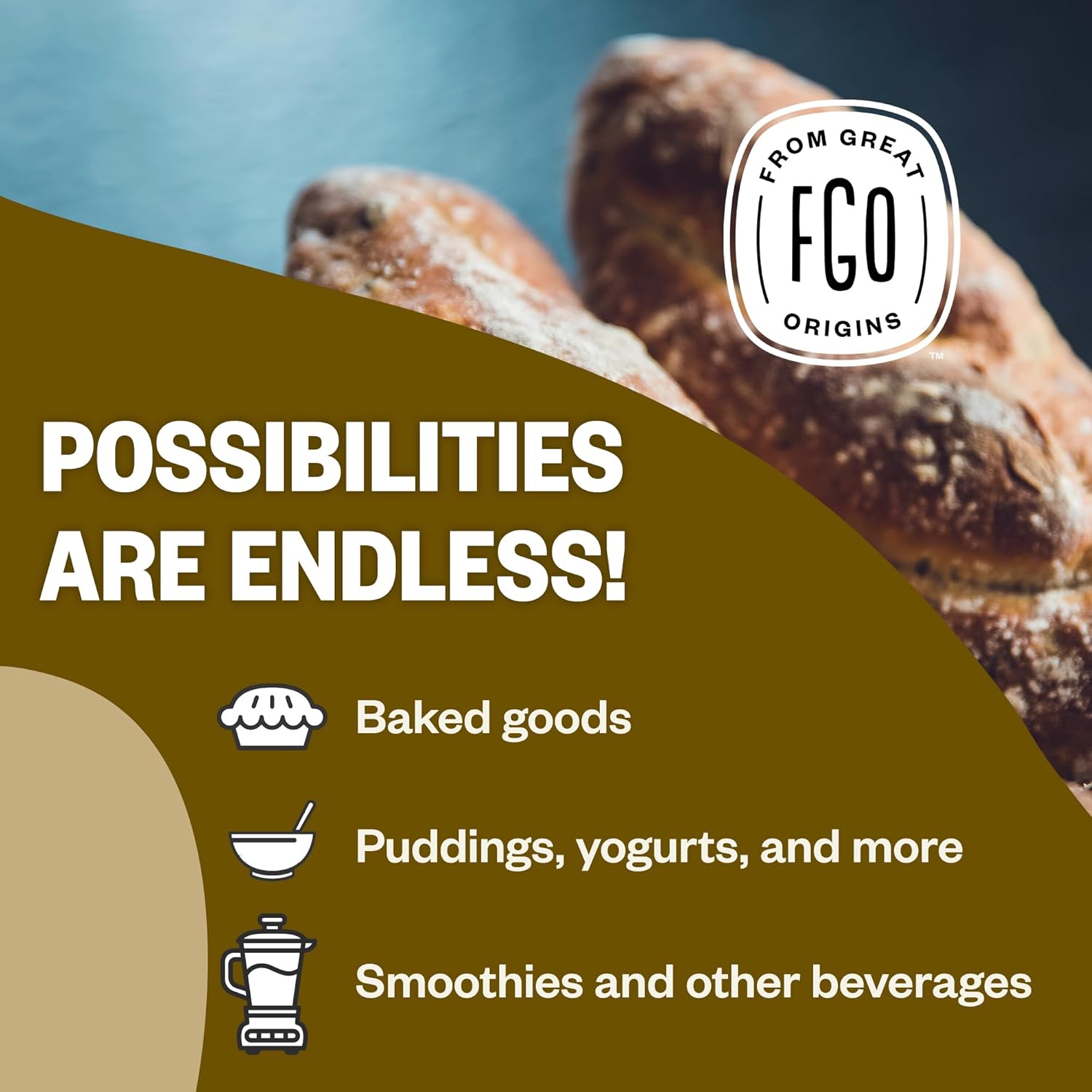 FGO Organic Whole Golden Flax Seeds, 2 Pound / 32oz Bulk Resealable Pouch, For Baking, Cooking & Smoothies, Sproutable, Grown in USA & Canada (Pack of 1)