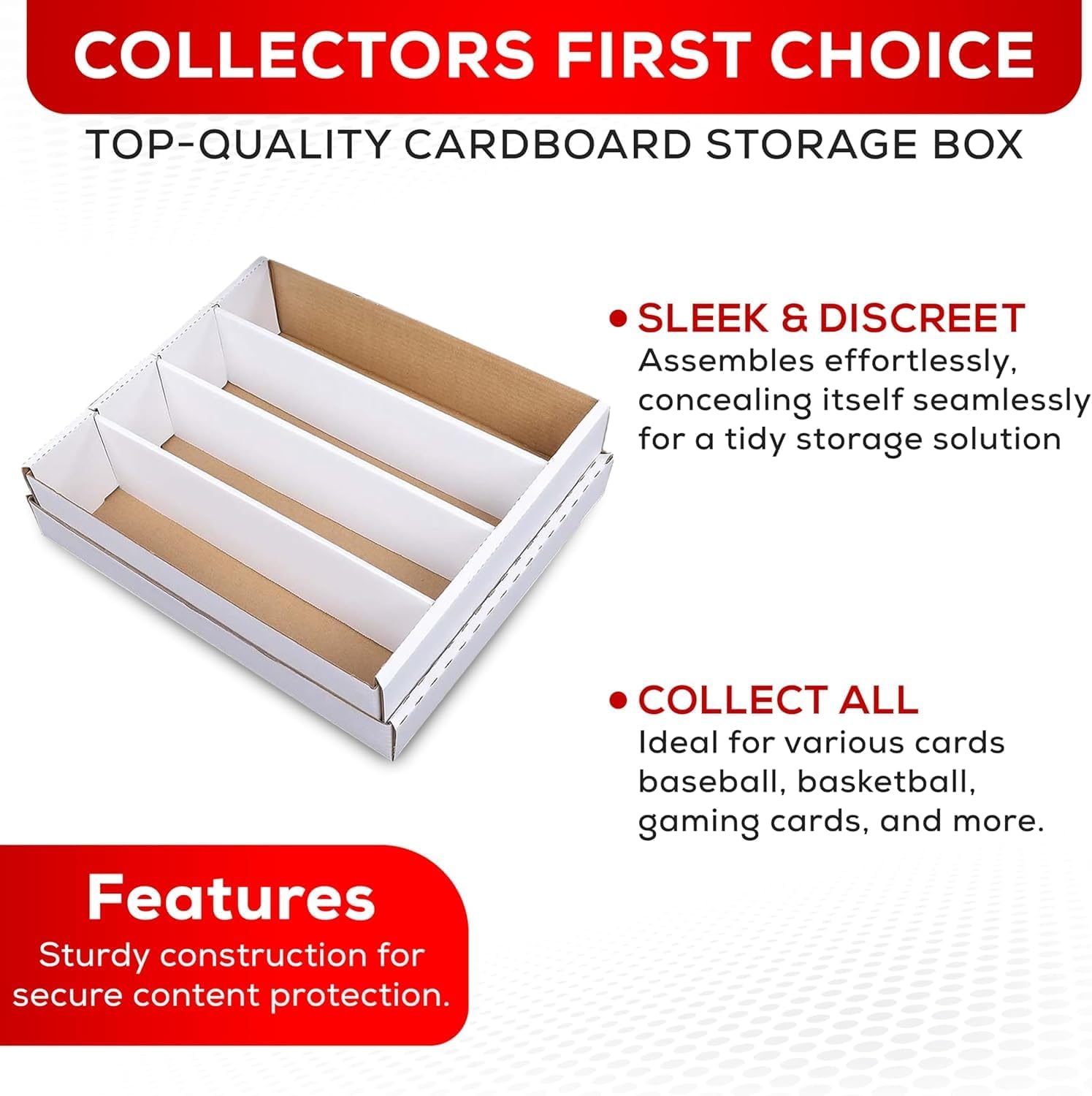 (2) Premium 3200 Count Storage Box 4 Row Monster - 200 Pound Test Strength - Trading Card Cardboard Box For Football, Basketball, Baseball & Gaming Cards - 2 Boxes - MADE IN THE USA