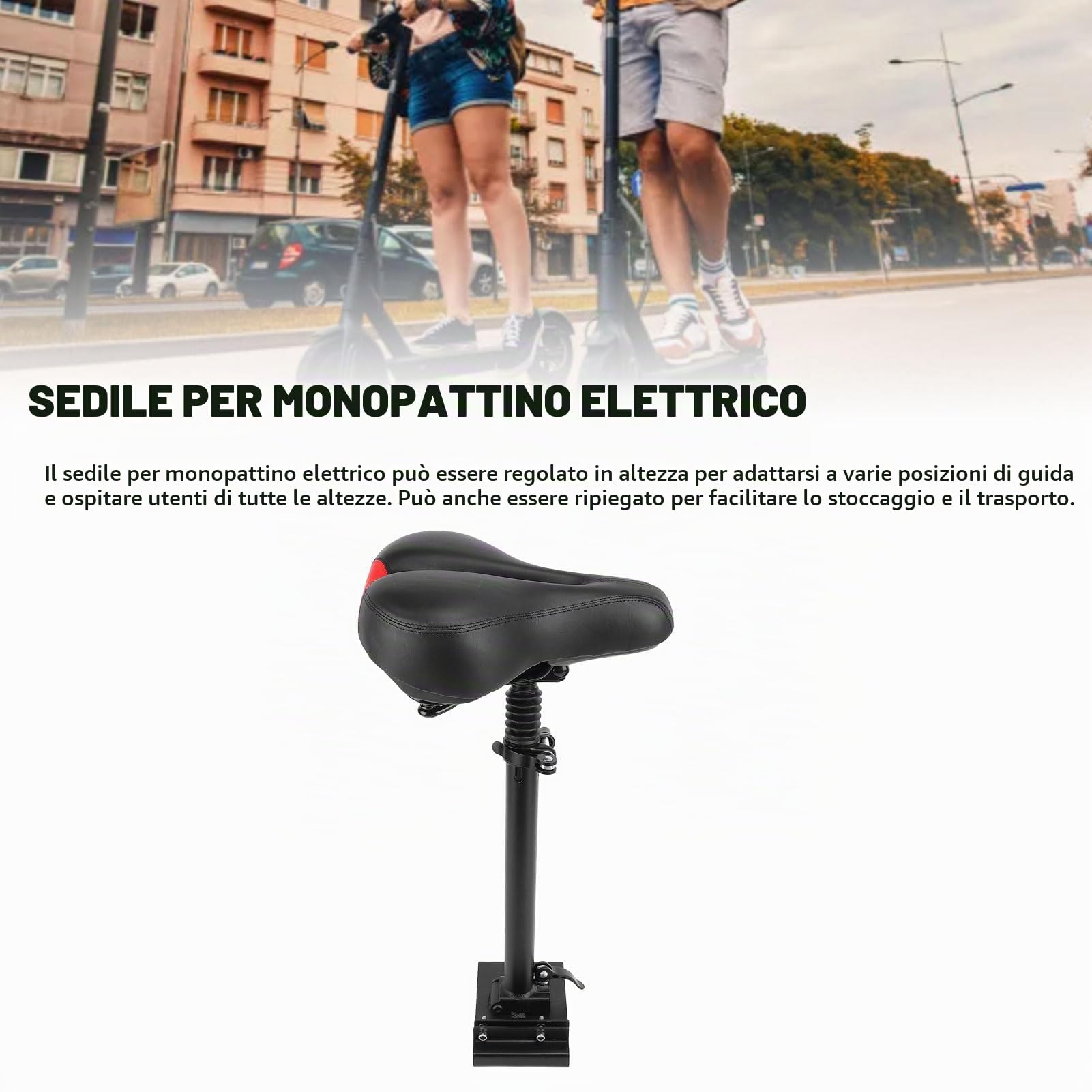 BuyWeek Sella per Scooter Elettrico per Xiaomi M365 1S Lite Sedile Pieghevole Regolabile con Staffa a Cacciavite a Chiave Inglese