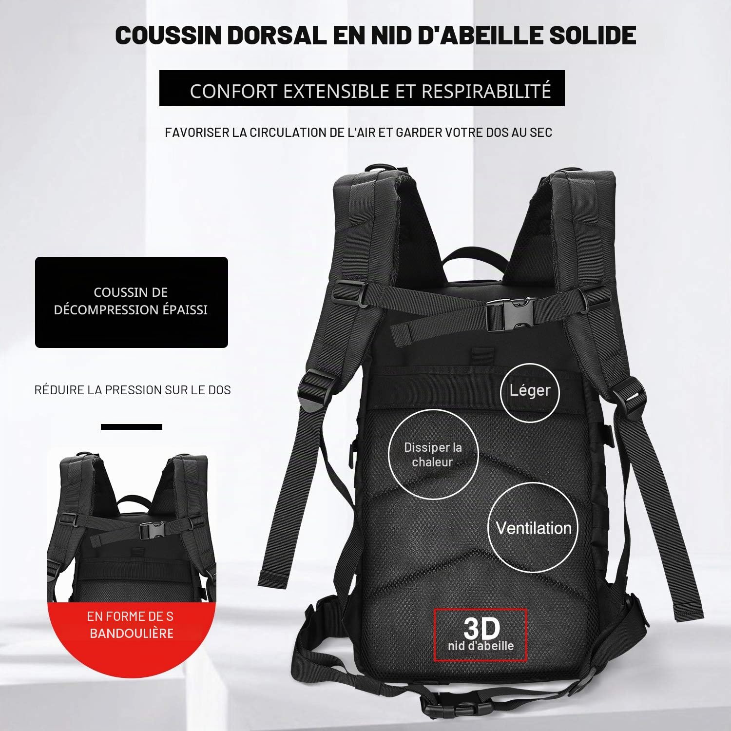ProCase Sac à Dos Tactique Militaire de Grand Volume 35L, Sac Crossfit Armée Homme, Sac à Dos Randonnée Voyage Multifonction