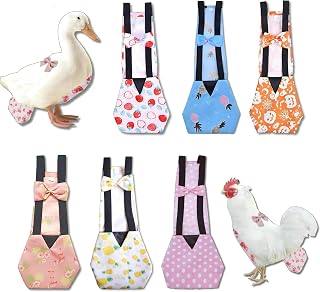 Generic 6 Pieces Chicken Diapers for Hens, Diapers for Pet Ducks, Pet Duck Supplies, Goose Clothes, Washable Pet Diapers with Bow Tie for Poultry (L, 6 Pieces), White