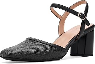 Naturalizer Women's Wave Ankle Strap Block Heeled Pump