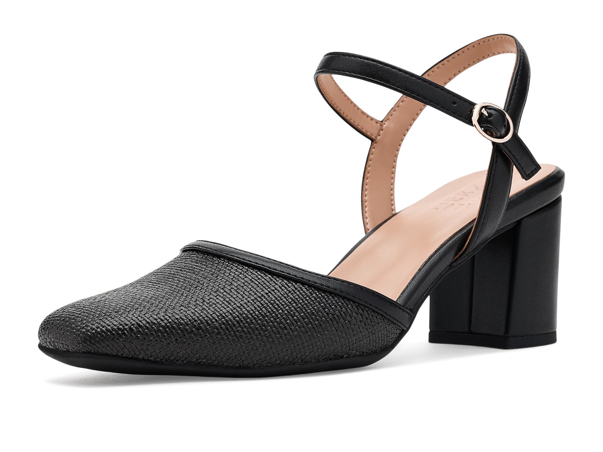 Naturalizer Women's Wave Ankle Strap Block Heeled Pump