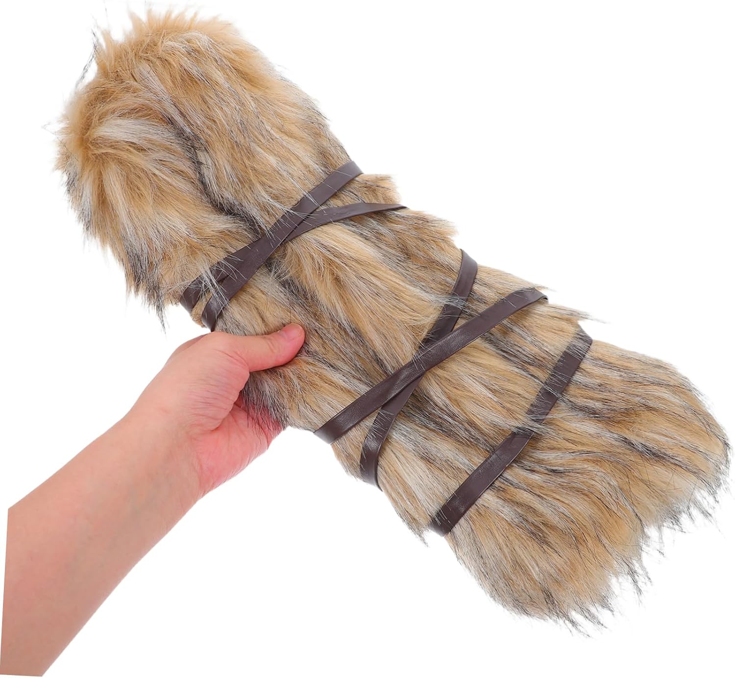 SOLUSTRE Viking Pirate Fur Leg Wraps Faux Fur Dance Warmers for Women Cosplay Costumes