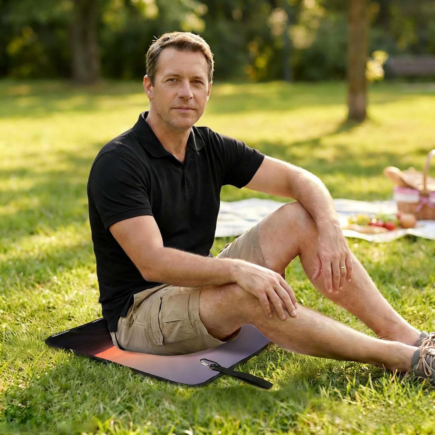 Custom Sit Pad Outdoor Sitting Mat Foldable Customized Photo Logo Text 15.8 Inch Waterproof Portable Seat Cushion for Camping Hiking Picnic Beach