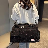 Vista 8 de Pequeña bolsa de gimnasio para mujer, bolsa de viaje con compartimento para zapatos