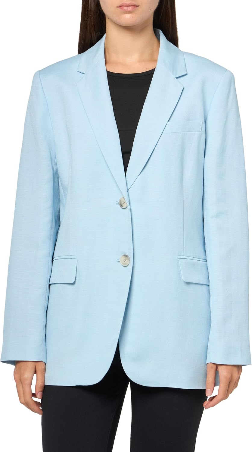 Anne Klein Women's Linen 2 Button Notch Collar JKT