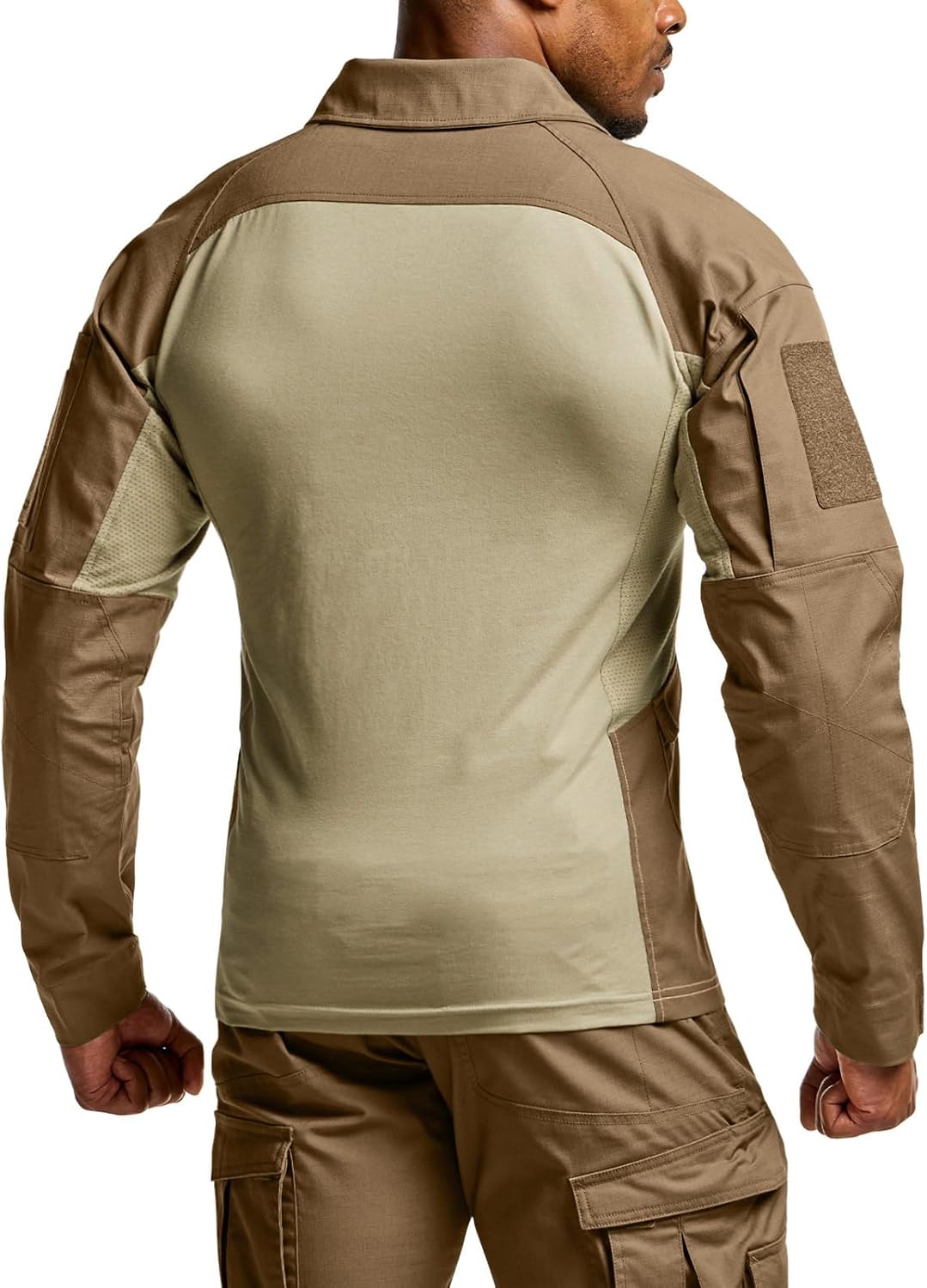 CQR Men's Combat Shirt Tactical 1/4 Zip Long Sleeve Military BDU Shirts Camo EDC Top with Pockets - Image 3