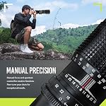 High-Power 500mm/1000mm f/8 Manual Telephoto Lens for Canon Digital EOS Rebel T1i, T2i, T3, T3i, T4i, T5, T5i, T6i, T6s, SL1, EOS60D, EOS70D, 50D, 40D, 30D, EOS 5D, EOS1D, EOS5D III, EOS 5Ds, EOS 6D, EOS 7D, EOS 7D Mark II Digital SLR Cameras- WHITE