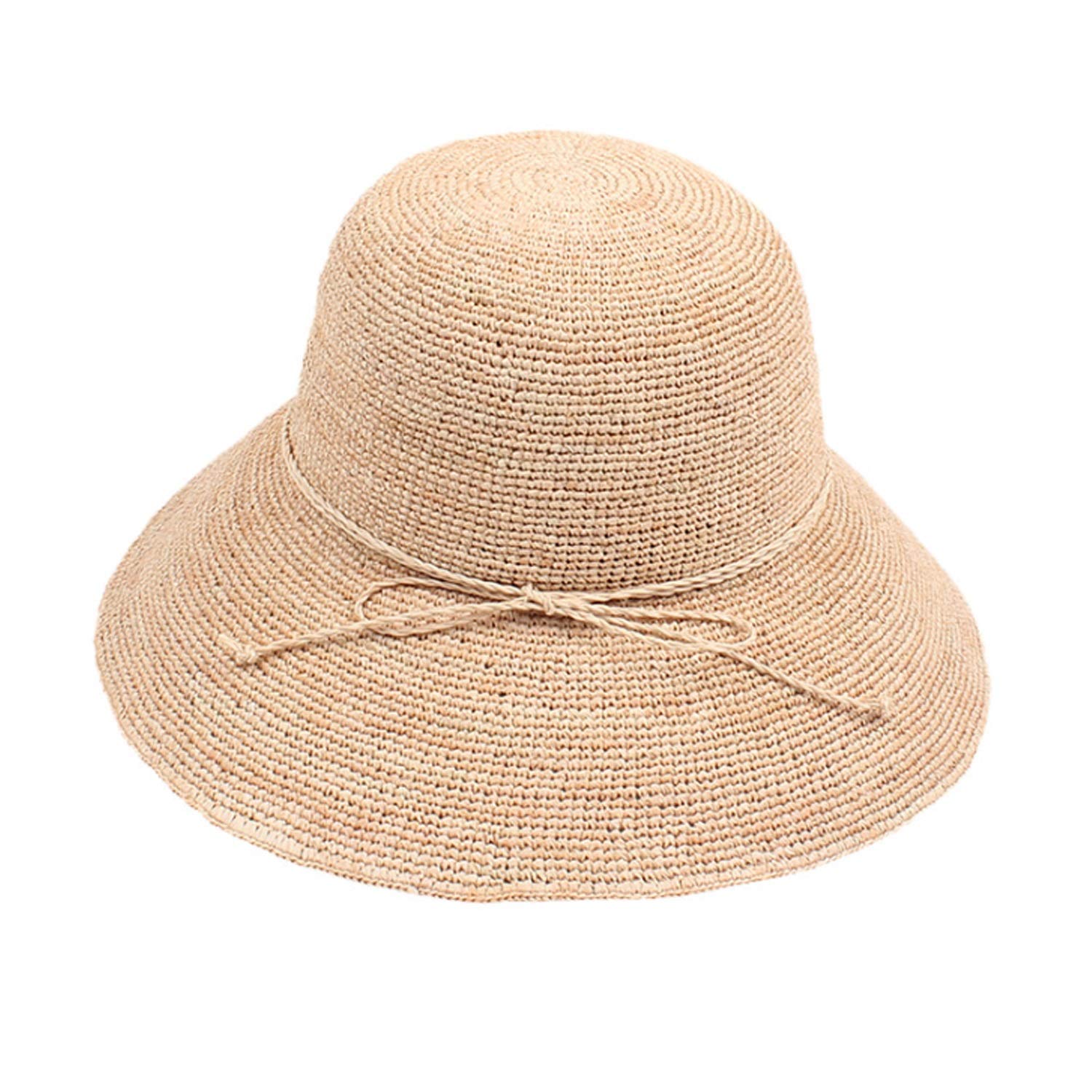 Sombrero de Paja de Lafite Hecho a Mano de Hecho a Mano de Hombre Sólido Transpirable Sombrero Plegable Sombrero de Paja Primavera Y Verano Sombrero Sombrero Sol Pescador Sombrero Pescador