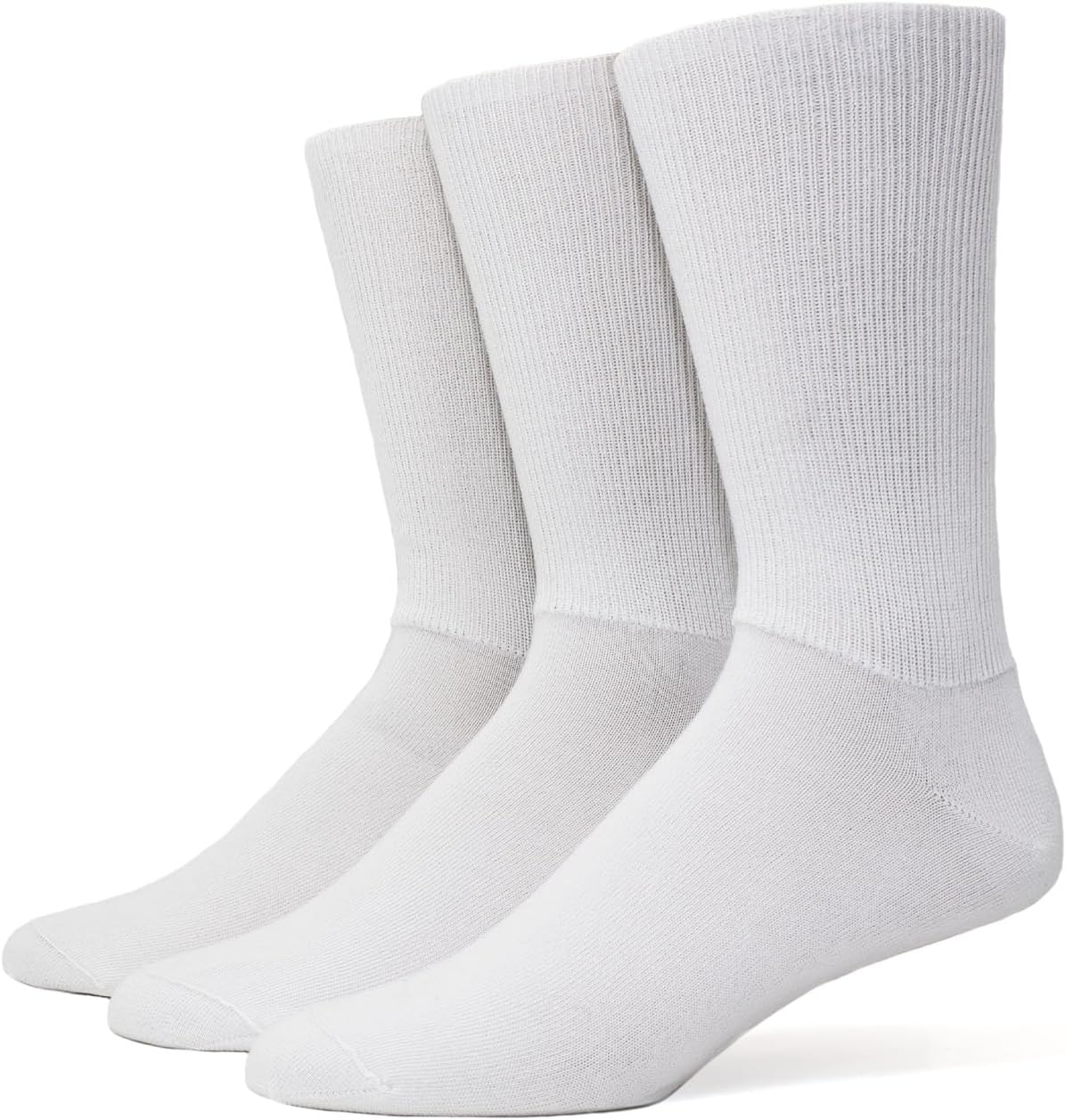 Wigwam Diabetic Walker Crew Socks 3-Pack, White - X-Large