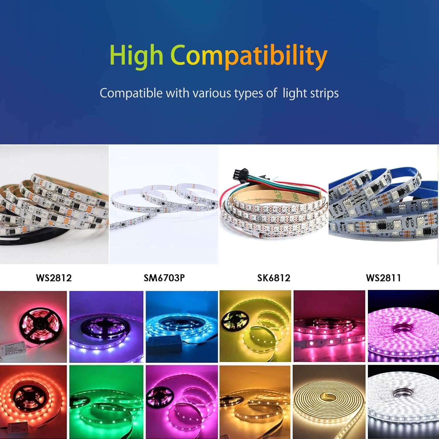 WLED LED Light Strip Controller ESP32 with Mic Download, Addressable LED Controller RGB RGBW WS2812B SK6812 WS2811 TM1814 WS2813 WS2815 5-24V DIY