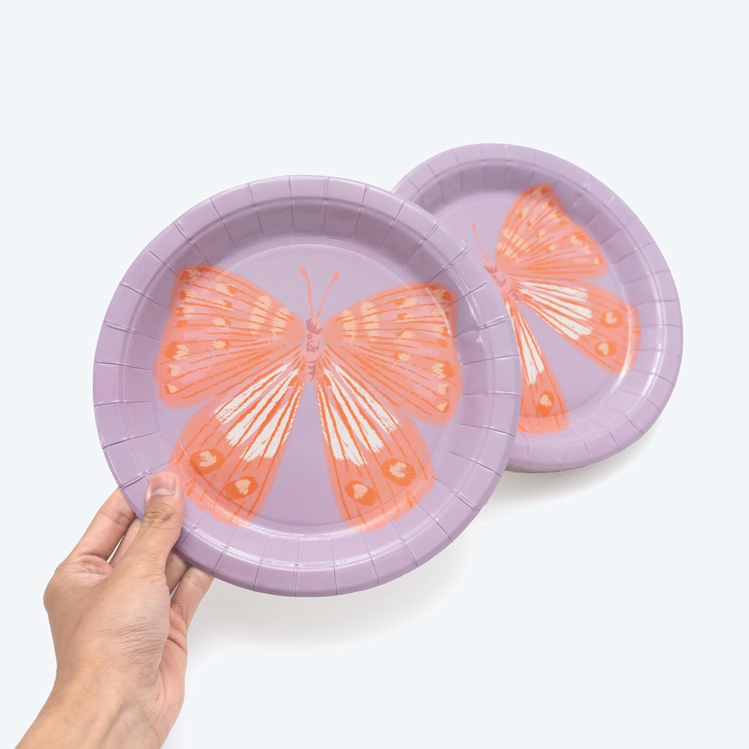 Cheerland Garden Party Butterfly Plates Purple Disposable Spring Paper Plates for Woodland Themed Kids Birthday Party Decorations Floral Celebration Tableware Supplies and Decoration 7 Inch 24 Pcs - Image 3