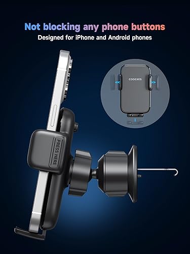 Miniatura 6 de Soporte de teléfono de coche para ventilación de aire y tablero, soporte de clip universal con rotación de 360, soporte de teléfono de automóvil de