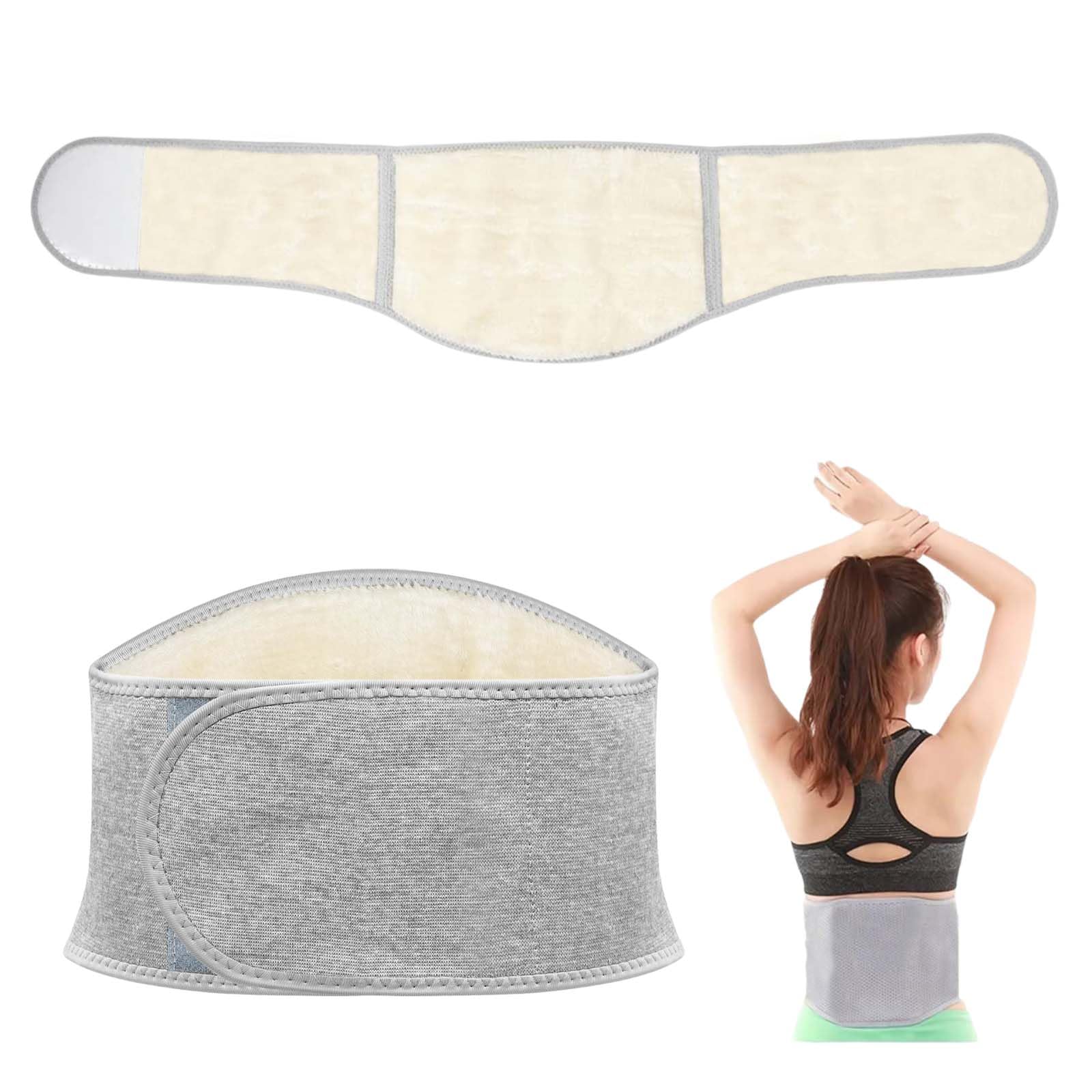Winter Warmer Rückengurt,Calentador de espalda,Cinturón Lumbar de Peluche,Cinturón de soporte lumbar para mujer,cinturón de apoyo lumbar,cintura de apoyo caliente,Unisex Wärmegürtel (L) Weiß