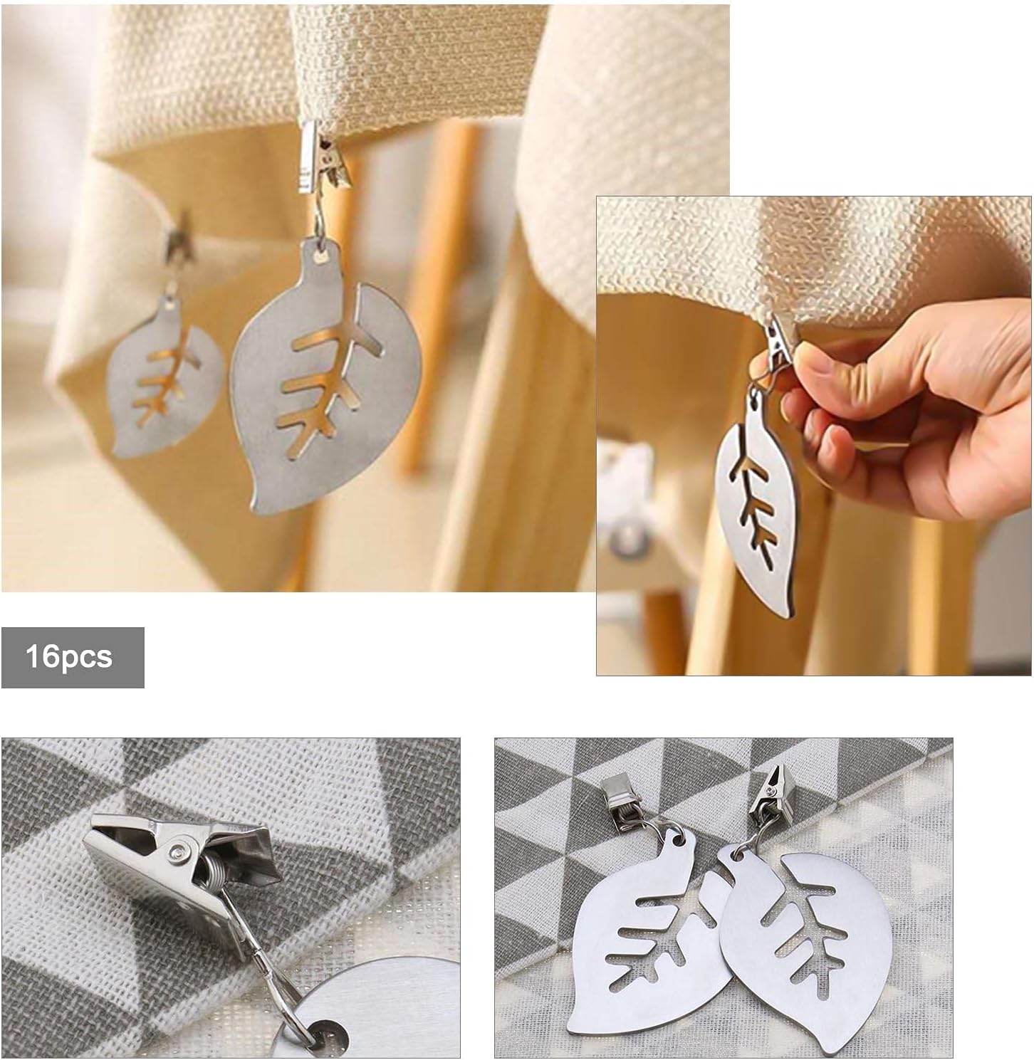 EMSea 16pcs Tablecloth Weights Stainless Steel Decorative Table Cloth