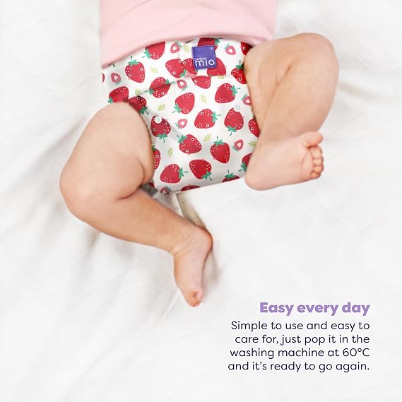 Bambino Mio, Miosolo Classic All-in-One Reusable Nappy, Eco Chemical Free Nappy (Strawberry Cream, One Size)