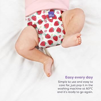 Bambino Mio, Miosolo Classic All-in-One Reusable Nappy, Eco Chemical Free Nappy (Strawberry Cream, One Size)