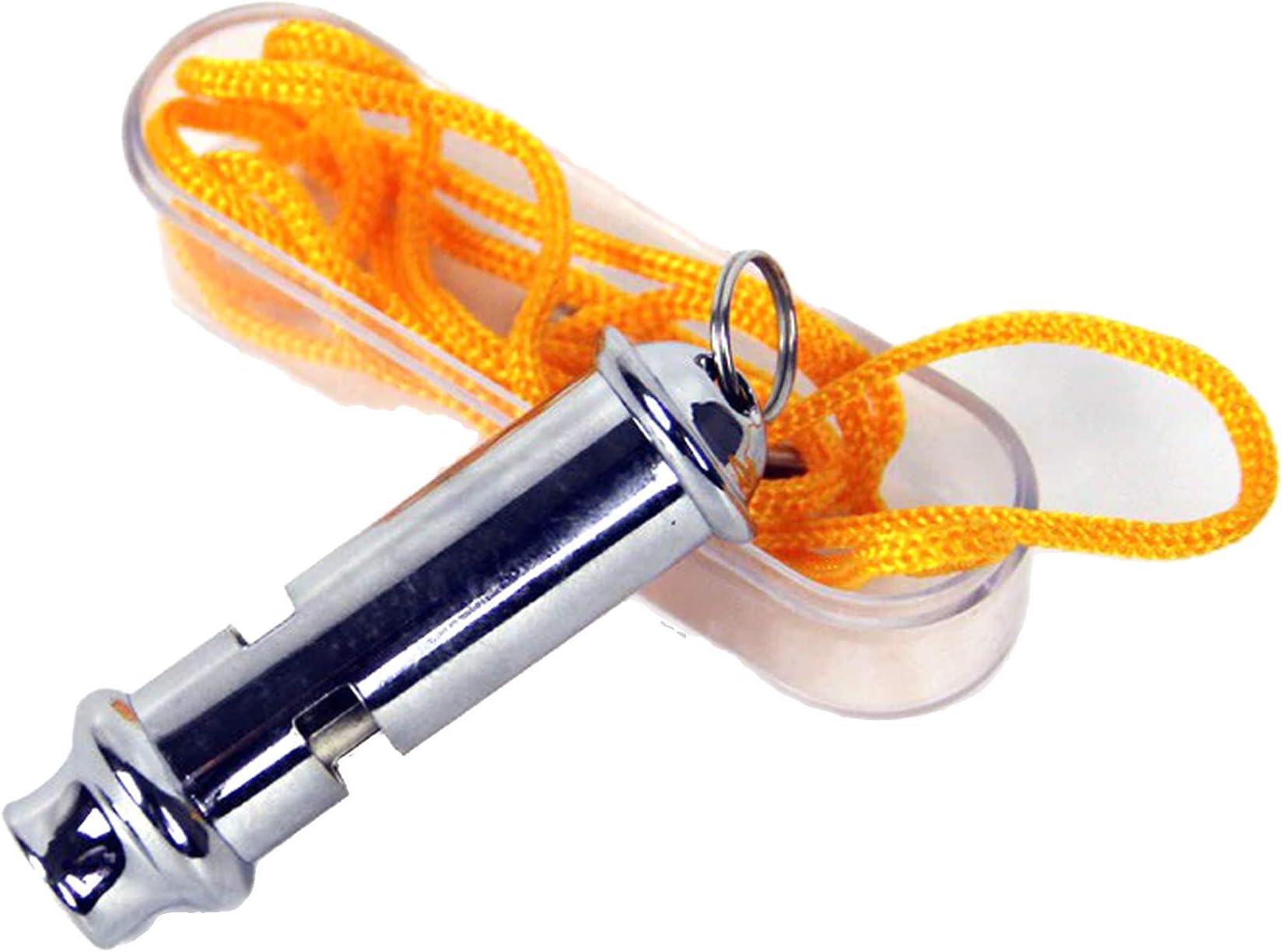 Metal Police Whistle with Lanyard: Super Loud Emergency Distress/Sports/Dog Whistle