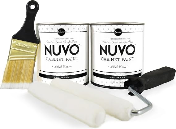 Nuvo Black Deco Cabinet Makeover Kit - Easy DIY 7-Piece Set, Bold Ultra Black, Long-Lasting Finish