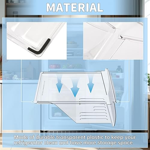 Vista 9 de HECASA 240337103 240337102 Reemplazo de bandeja para cajón para verduras de refrigerador para 240337105 240337107 240337108 240337109 Reemplazo