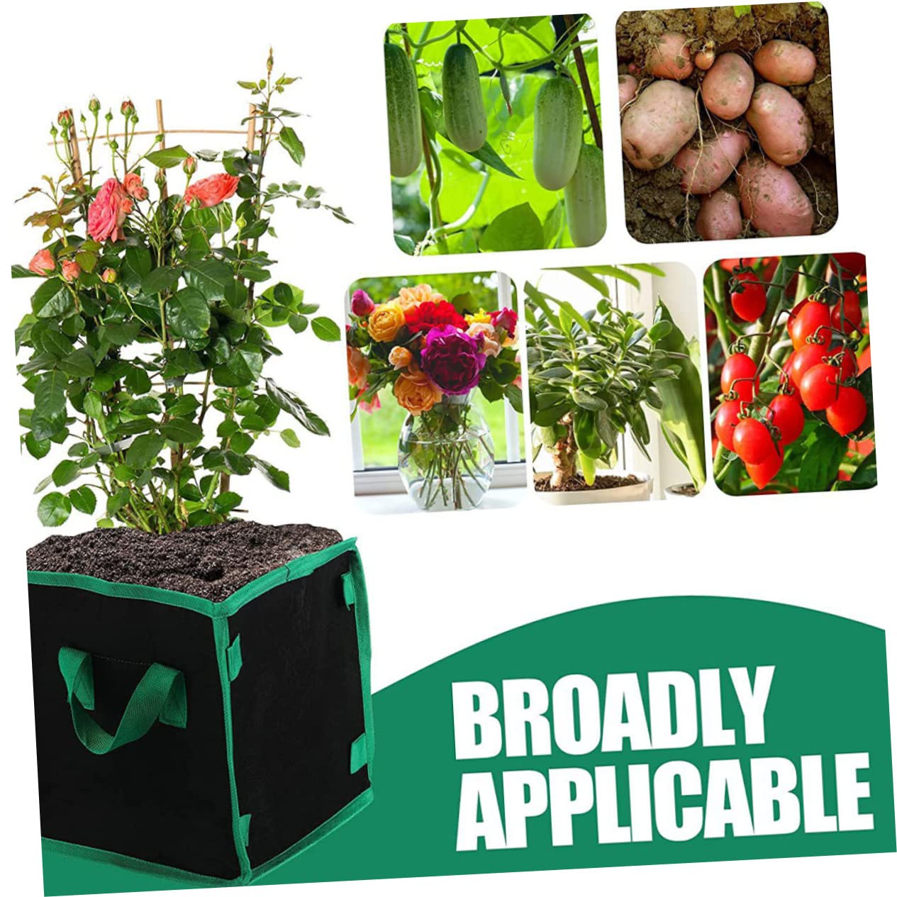 VANZACK 4pezzi Borse Per Traspiranti Sacchetti Per Coltivazione Per Giardinaggio Per Appartamenti e Spessore