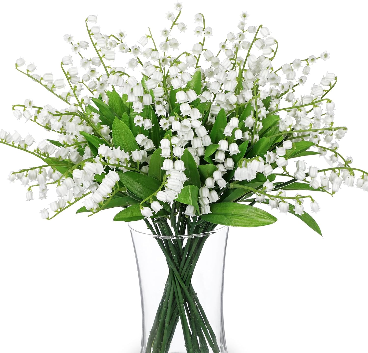 30Pcs Artificial Lily of The Valley Faux White Bell Flowers, 14" Fake Lily of The Valley Silk Flowers Faux Flower Arrangements for Table Centerpieces, Wedding Bouquets, Home Decorations, Gifts for Mom