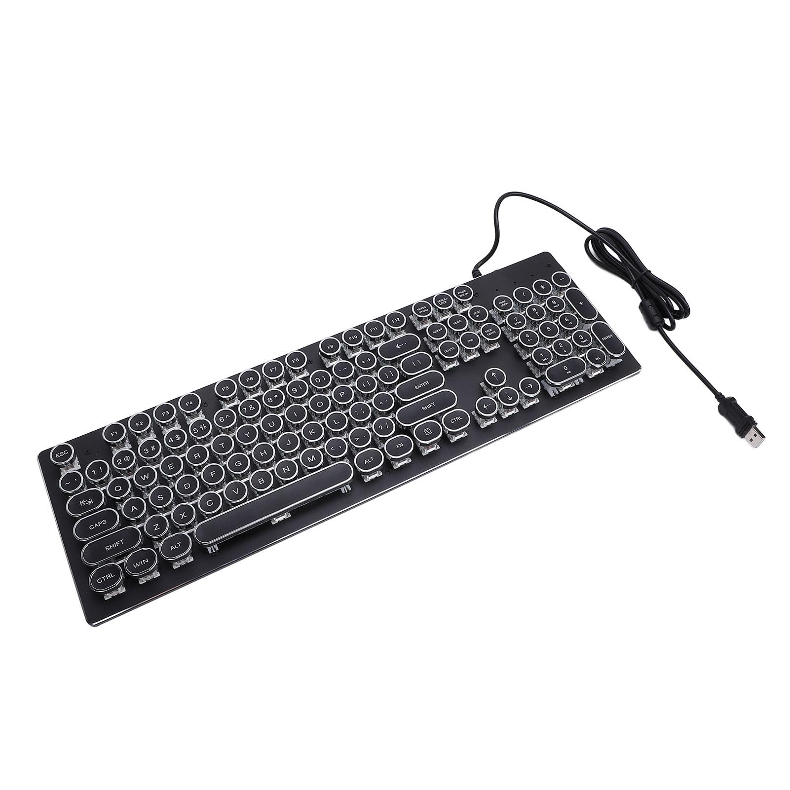 SUNGOOYUE 104 Klawisze RGB Podświetlane Podświetlanie Ergonomiczna Klawiatura USB dla 7 8 10 Xp dla Laptopa PC OS X Metal (BLACK)