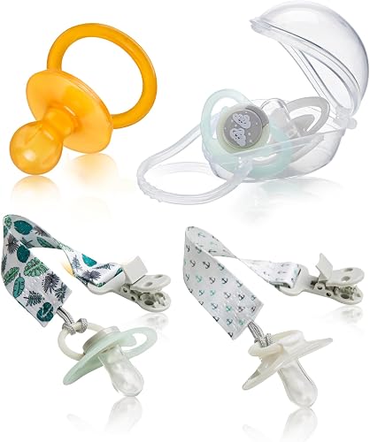 Snookums Honey Dummy Bundle – Natural Latex Baby Soother, Dummy Clip 2-Pack and Dummy Case – BPA-Free Baby Pacifier and Soother Set for Travel, Hygiene and Everyday Soothing