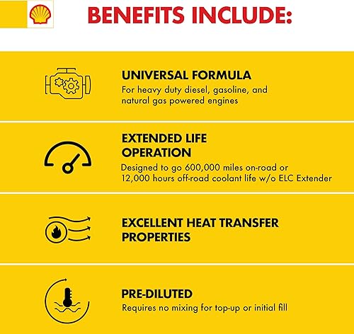 Miniatura 9 de Shell Rotella ELC Anticongelante + refrigerante, vida prolongada, 1 US GAL/3.785L