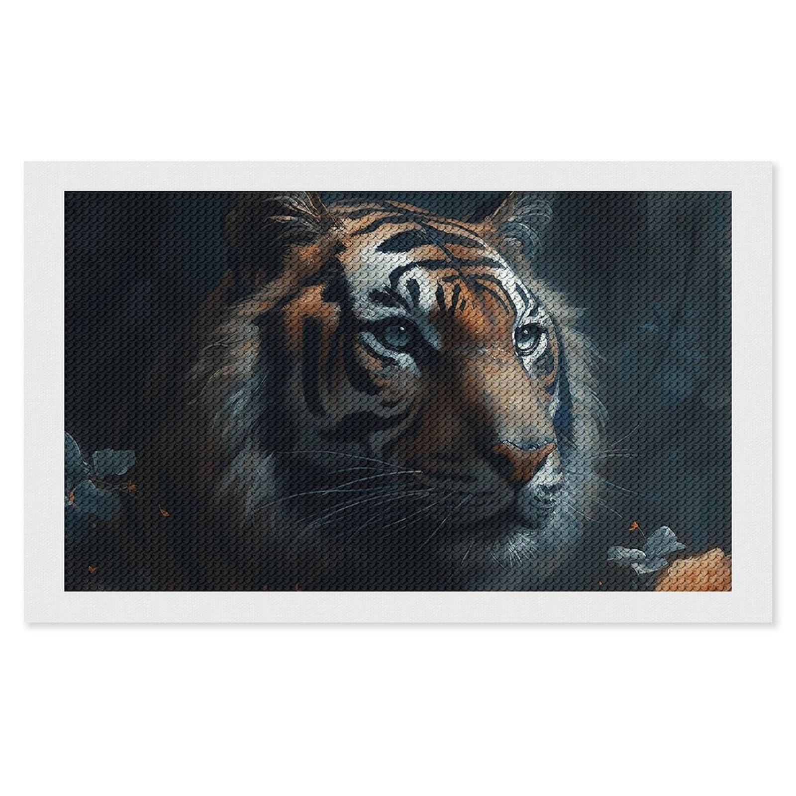 NONHAI Diamond Painting Kits for Adults - DIY Diamond Art Kits for Beginners - Full 5D Paint Drill Diamond Dots Paintings- Flower Tiger Diamonds Pictures Gem Art and Craft Wall Decor 12"x20"