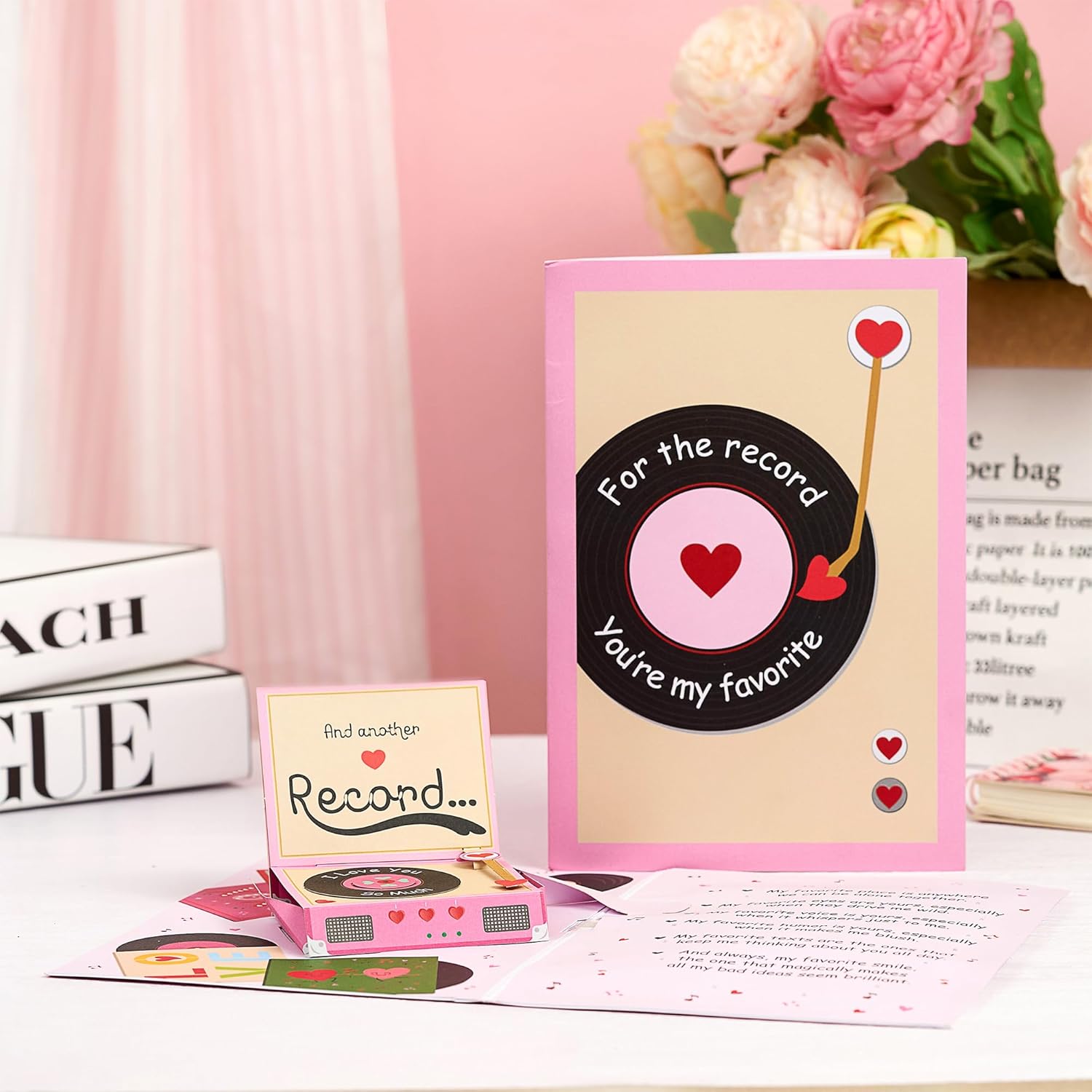 Anniversary Card to Husband with Lights & Music Sound – Pop Up For The Record Player Valentines Day Cards for Him, Her – Romantic Birthday Card for Boyfriend, GF - Cute Wedding Gift for Partner - Image 7