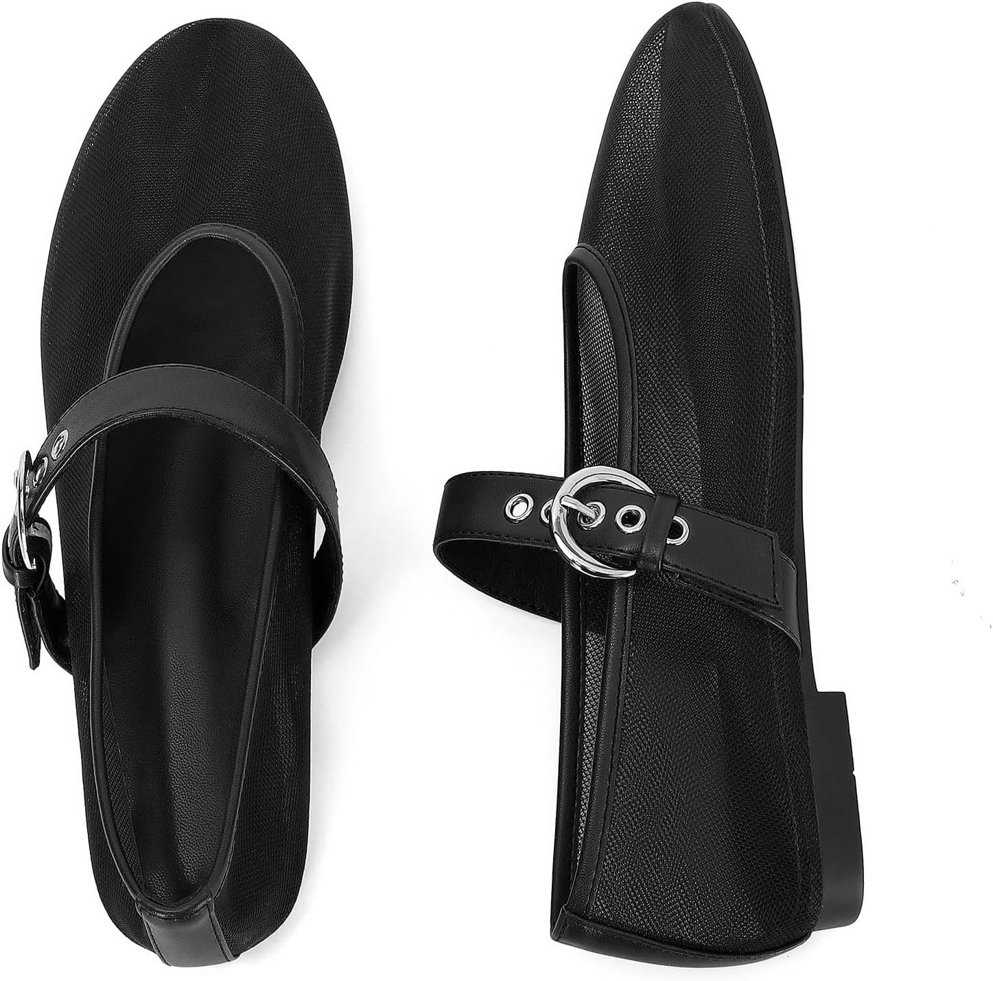 MICIFA Leopard Mesh Ballet Flats for Women Round Toe Mary Jane Buckle Flats Fall Comfortable Casual Dress Shoes - Image 5